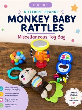 Monkey Baby Rattles Miscellaneous Toy Bag